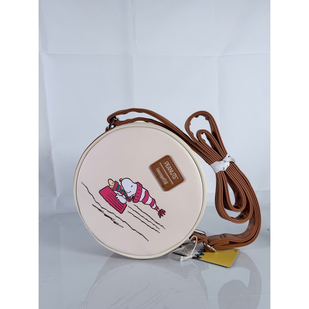Loungefly Peanuts Snoopy Christmas Wreath Crossbody Bag Green White 34589019 - Picture 3 of 6